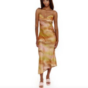 SUNSET STRIPE ASYMMETRIC COWL SLIP DRESS - Another Girl